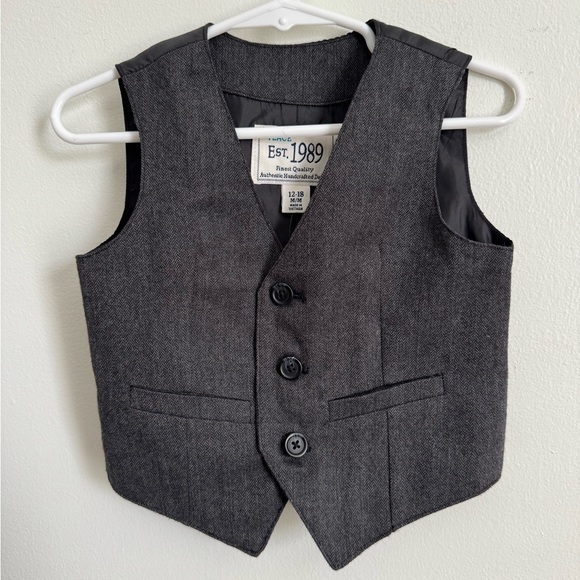 NWT Children’s Place 12-18 month baby boys dark grey vest - Picture 2 of 4